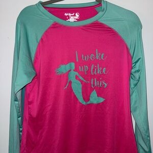 🌊 Reel Legends Mermaid Rashguard Swim shirt Size L UV Protection